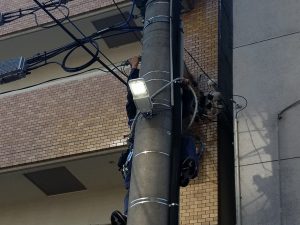 名古屋市中区にて街路灯取替電気工事