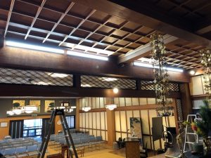 名古屋市中区のお寺にて蛍光灯からＬＥＤ照明器具へ取替電気工事